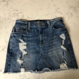 Hollister Ripped Denim Mini Skirt Size XS Women’s